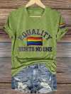 Women's Equality Hurts No One Print V Neck T-shirt