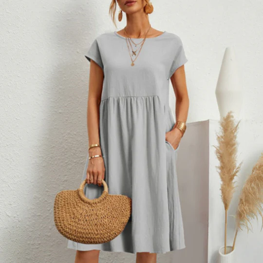 🔥Hot Sale 50% OFF🔥Women's Cotton Round Neck Dress