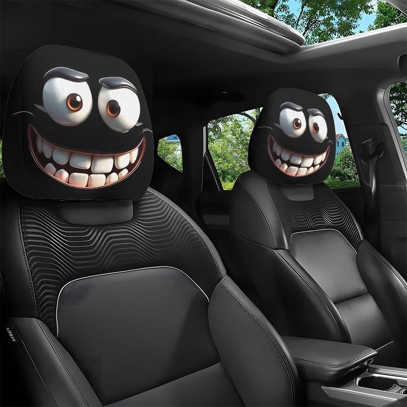 Last Day Promotion 70% OFF - 😆Funny Cartoon Car Headrest Covers – 2PCS Universal Fit 🚗