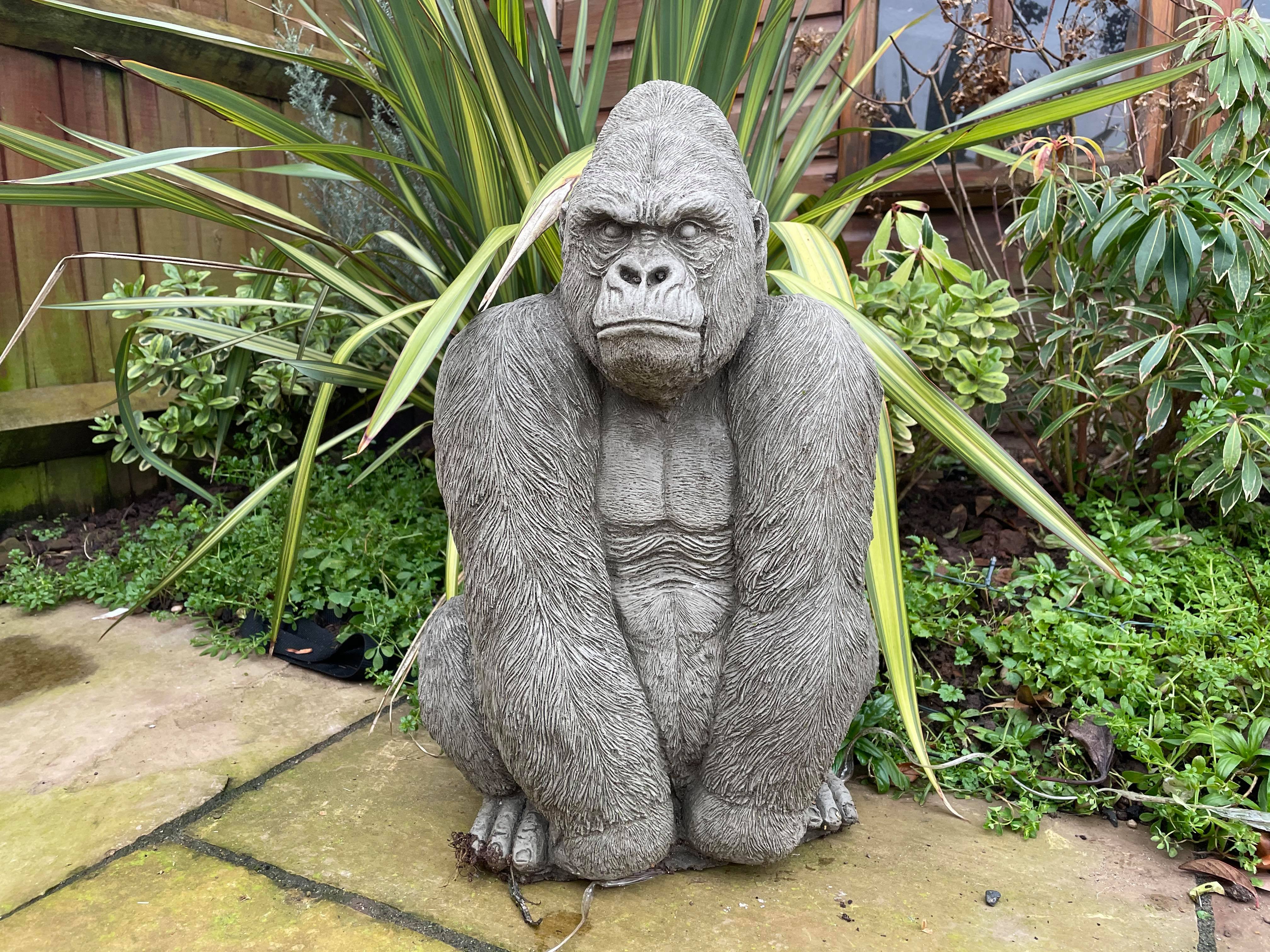 🎁(HOT SALE - 50% OFF) 🦍Angry Gorilla Silverback Male Ape Statue, Buy 2 Free Shipping Today