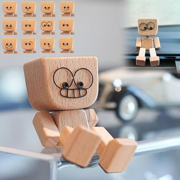 LAST DAY 49% OFF🔥Charming Little Wooden Figure That Sways with 12PCS Magnetic Expressions