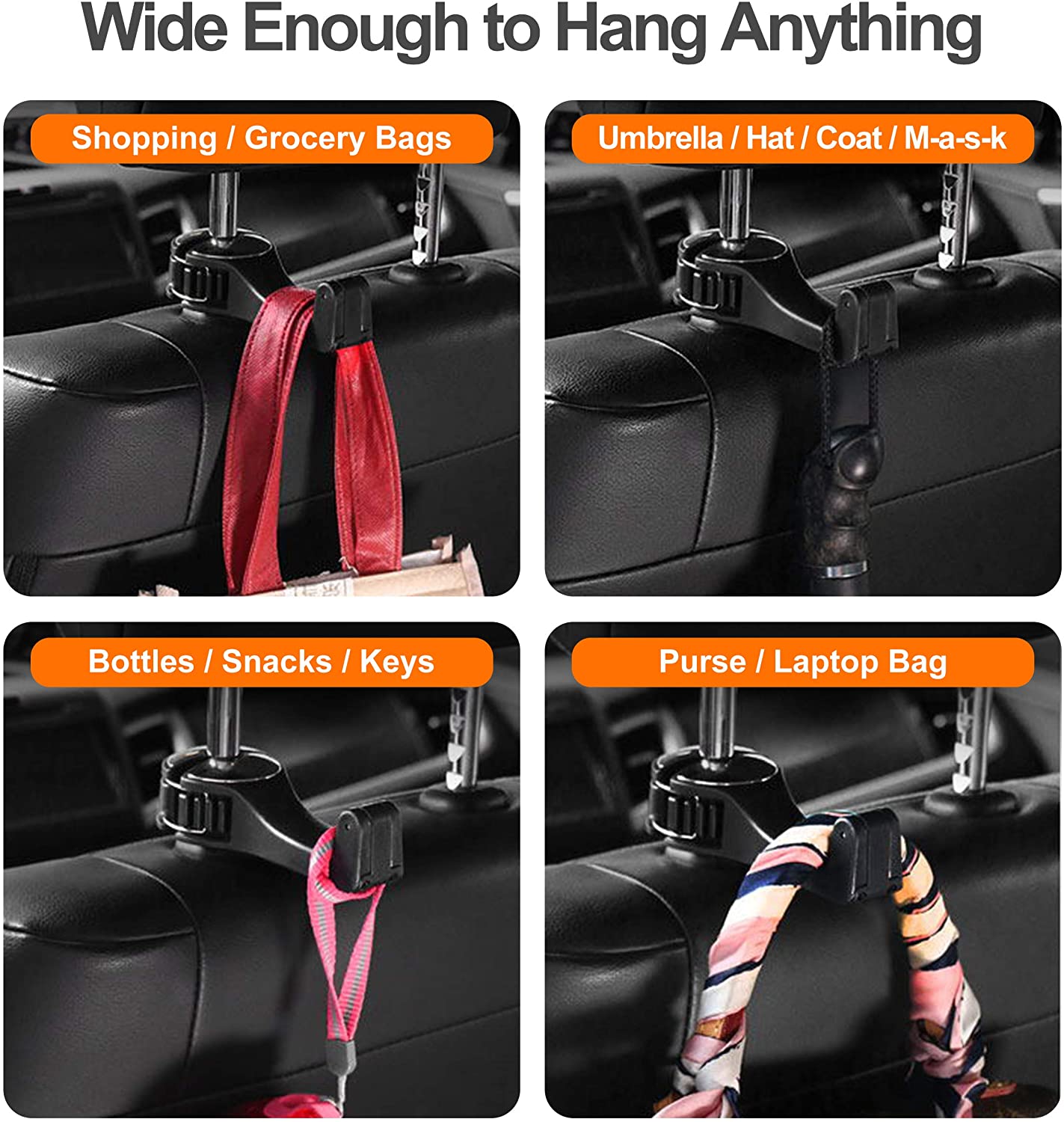 (🌲Hot Sale- SAVE 48% OFF) 2 In 1 Car Seat Hooks With Phone Holder, Buy 5 Get 3 Free & Free Shipping