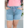 🔥Last Day Promotion 70% OFF💥Button Fly Distressed Hi-Lo Cut Hem Shorts - BUY 2 FREE SHIPPING