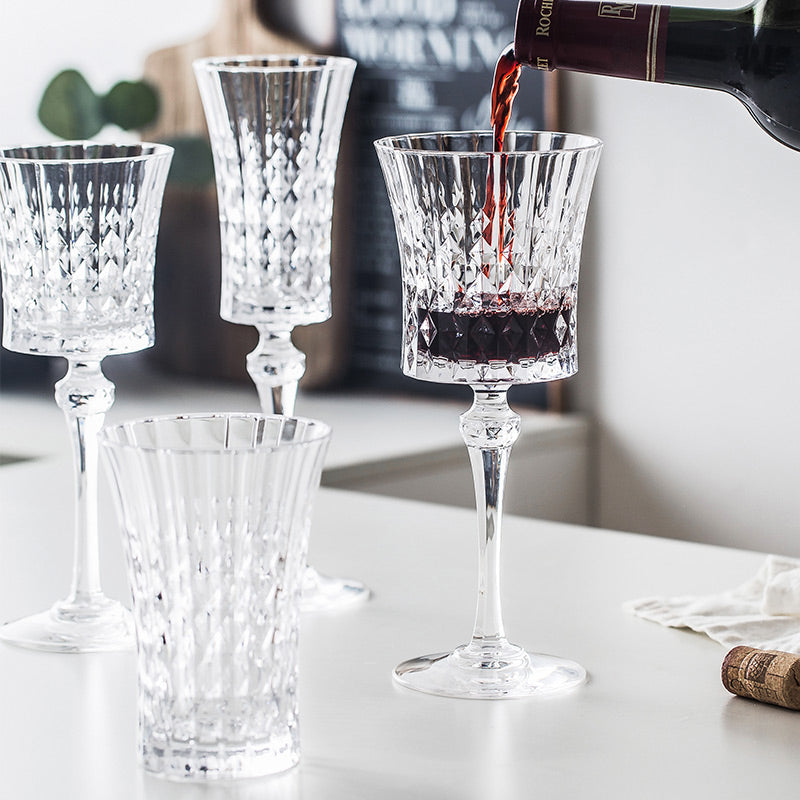 Serene Soirée Diamond Wine Glasses