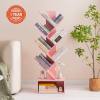 Yoobure Tree Bookshelf - 6 Shelf Retro Floor Standing Bookcase, Tall Wood Book Storage Rack for CDs/Movies/Books, Utility Book Organizer Shelves for Bedroom, Living Room, Home Office