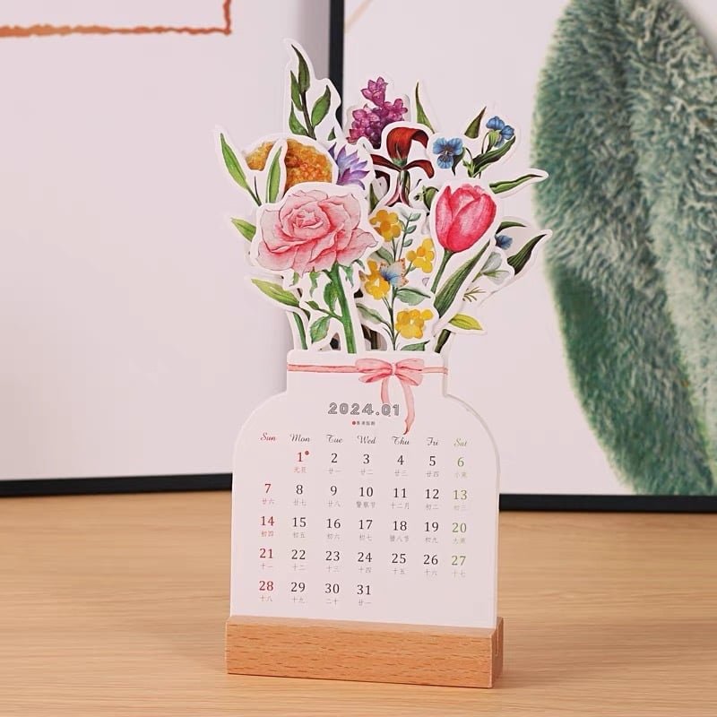 (🌲Early Christmas Sale- 50% OFF) 2024 Bloomy Flowers Desk Calendar