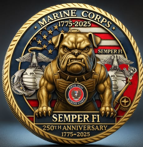 Marine Corps “Devil Dog” 250th Anniversary Commemorative Coin