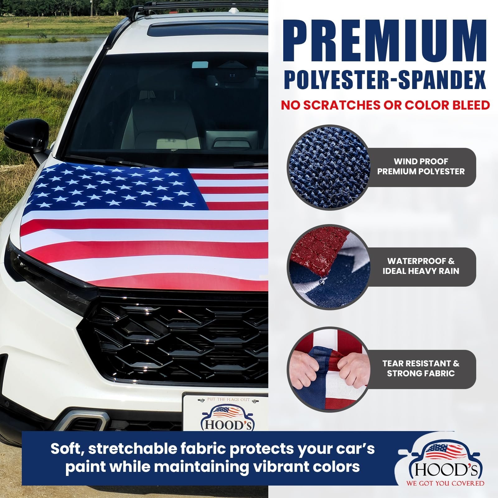 🔥American Flag Car Hood Cover