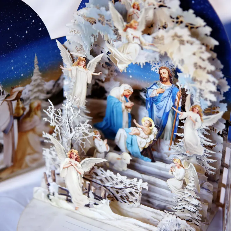 🎅Early Christmas Promotion - 49% OFF🎄Handcrafted 3D Nativity Scene Christmas Scene Greeting Card