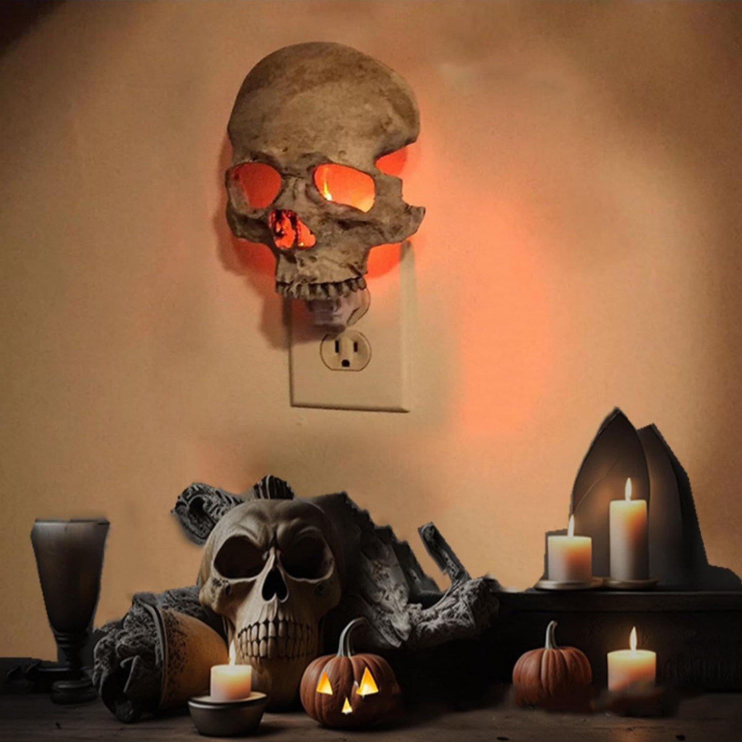 TikTok Last Day Promotion -60% OFF🎉New Halloween Decoration- Handcrafted Skull Night Light