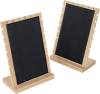 MyGift Bamboo & White Panel Jewelry/Necklace Tabletop Display Boards, Set of 2