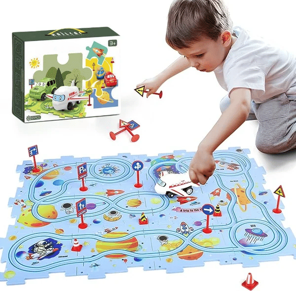 🎅Xmas Hot Sales - 49% OFF🔥Children's Educational Puzzle Track Car Play Set(Free shipping on 39＄!)(10% off for 2,20% off for 3!)