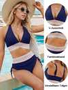 🔥Heißer Verkauf - 49% Rabatt 🏖️ Bikini-Sets mit hoher Taille und Bauchkontrolle im Farbblockdesign