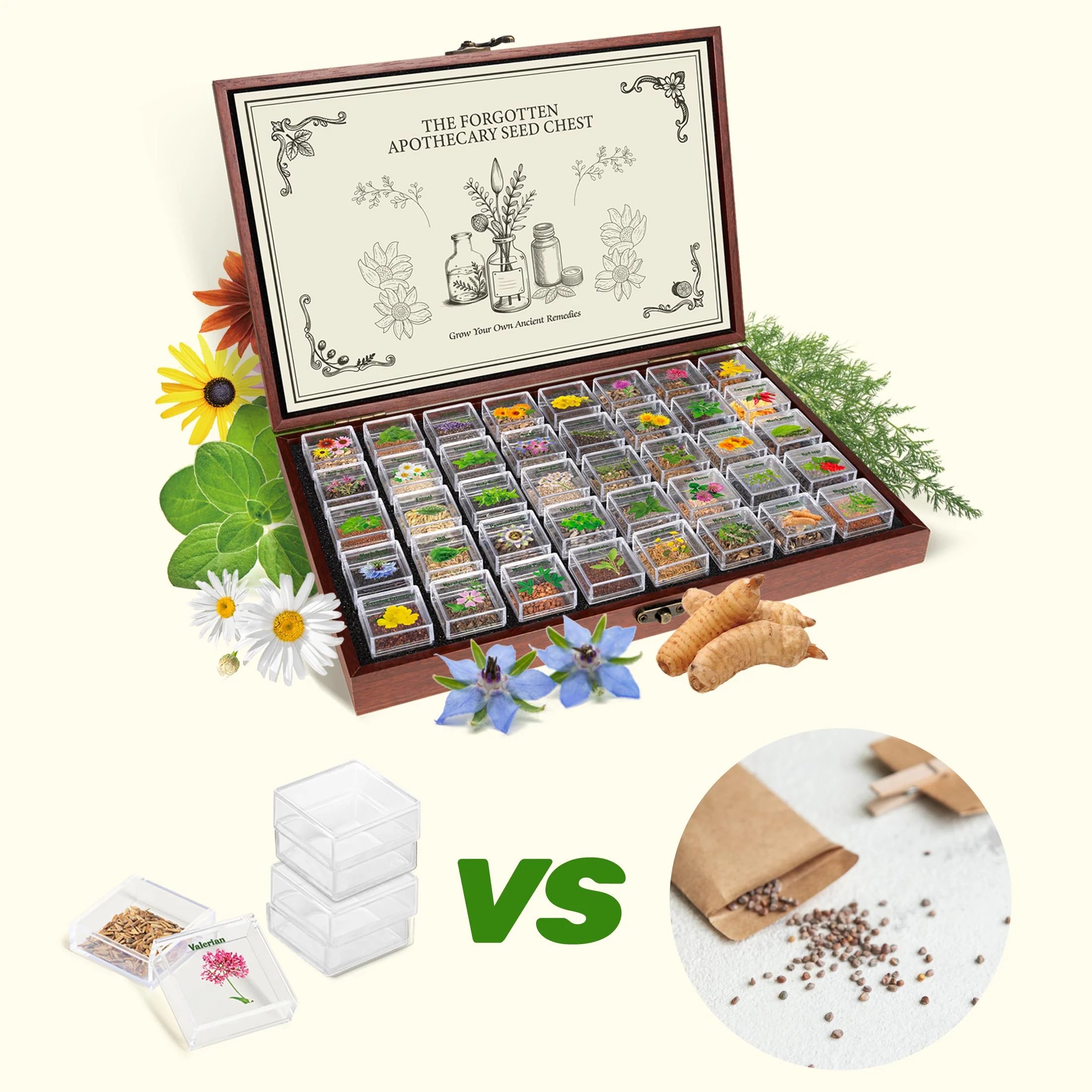 🔥Last Day 57% OFF🔥🍃The Forgotten Apothecary Seed Chest - 40 Varieties of Medicinal Herb Seeds