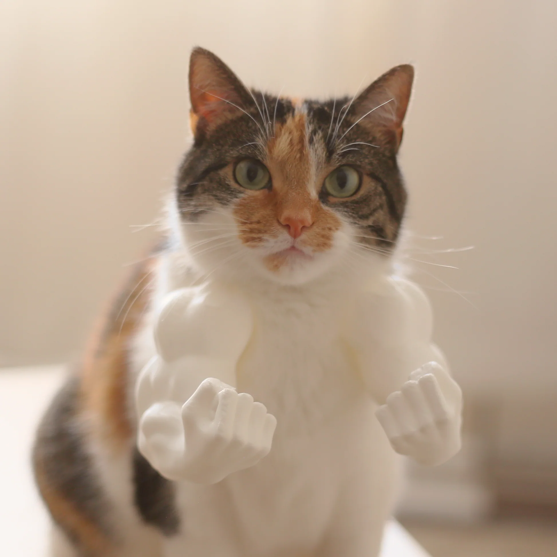 💥3D Printed Spoof Cat Hanging Neck Muscle Arm