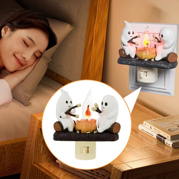 👻Halloween 🔥spooky bonfire flashing night light