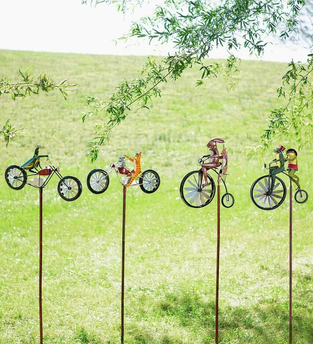 Mother's Day Limited Time Sale 70% OFF💓Frogs on a Vintage Bicycle Metal Wind Spinner