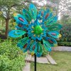 Solar-Powered Windmill with Colorful Fan Blades and Changing LED Light