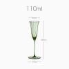 Vintage Green Flower Wine Glasses