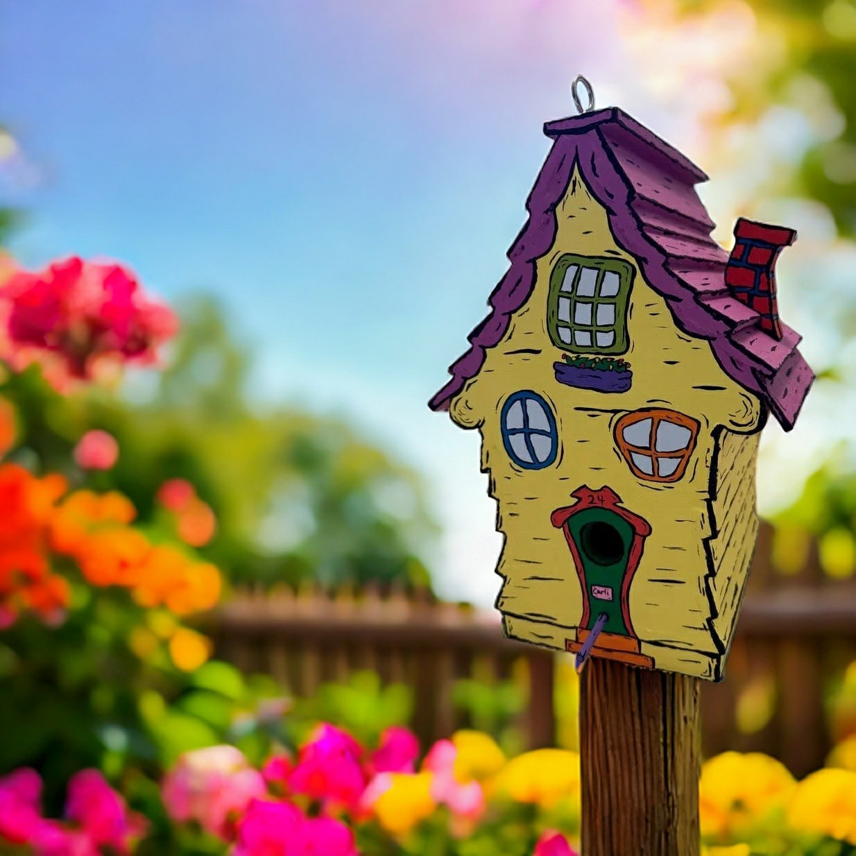 🔥Last 4 hours Sale: Save 60% - Artist Wooden Handmade Birdhouse (🔥BUY 2 FREE SHIPPING)