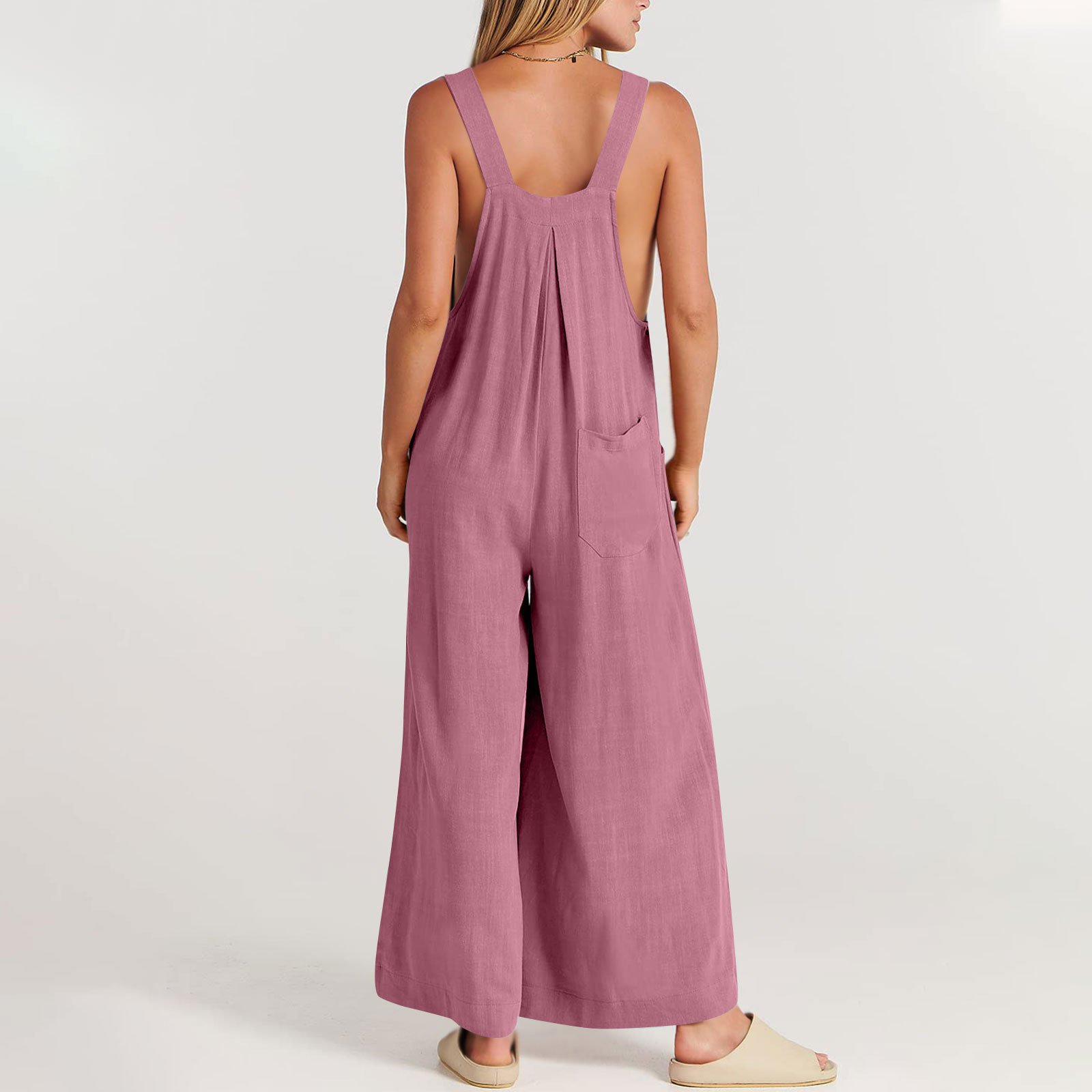 🔥Last Day 65% OFF🔥-Women's Sleeveless Wide Leg Jumpsuit with Pockets-BUY 2 FREE SHIPPING