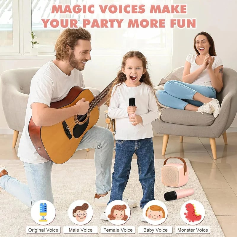 🎁Last Day Promotion - 49% OFF🔥🎵Mini Variable Voice Machine with Wireless Microphones🎶🎤