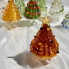 Handmade Glass Christmas Tree Statue, Green Glass Tree Decoration, Festive Christmas Tree, Christmas Sculpture Decoration, Christmas Gifts