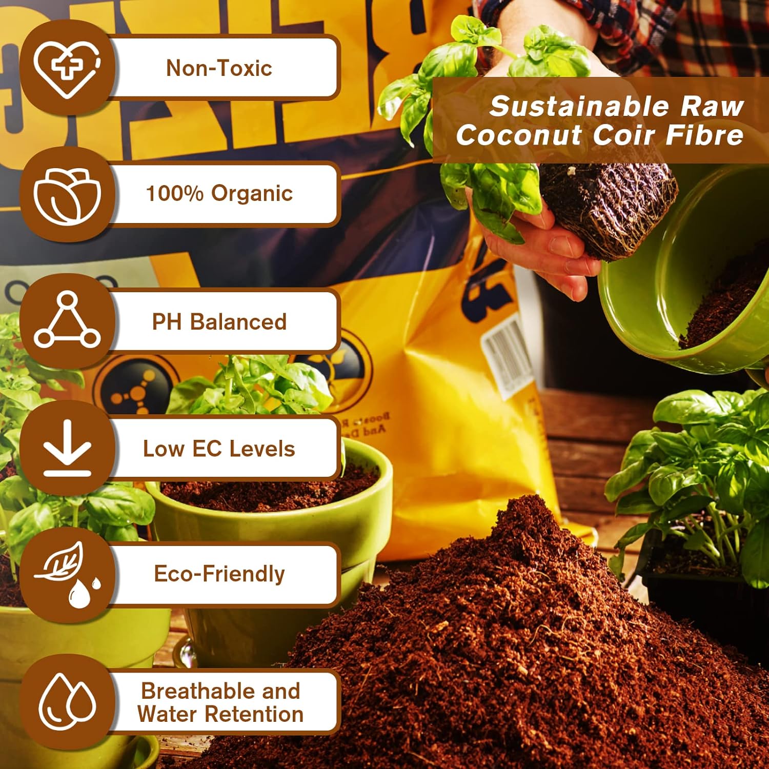 🎁TikTok Last Day Sale - 70% OFF🔥Premium Organic Coconut Coir Bricks for Plants(Collected from Pacific island countries)🥥