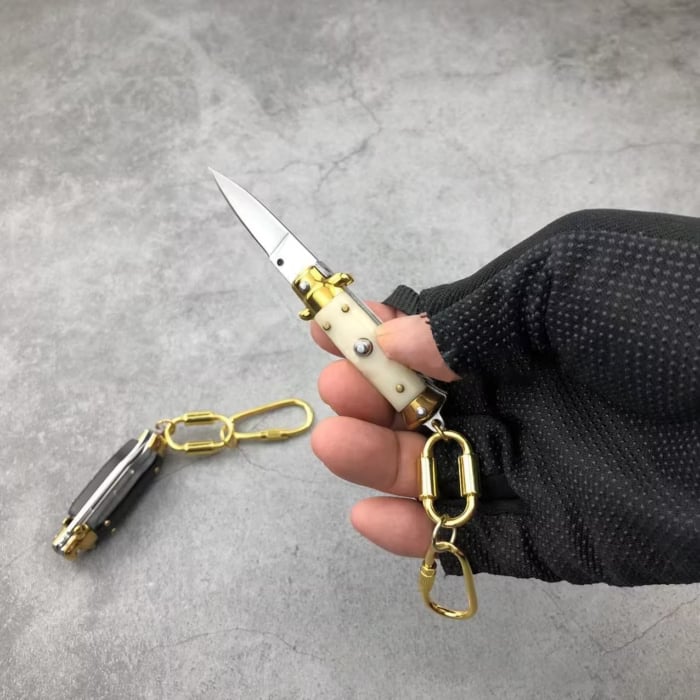 Mini Italian Stiletto Switchblade Knife With Key Chain