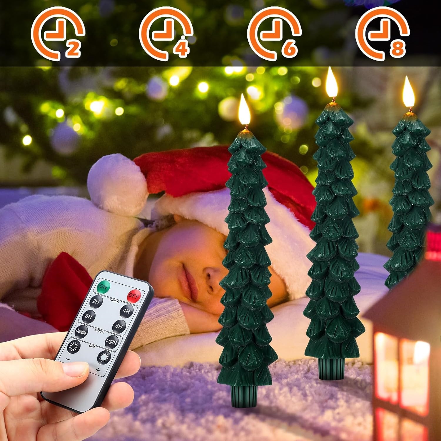 🔥Last Day Promotion - 70% OFF🎁Christmas Tree Flameless Taper Candles