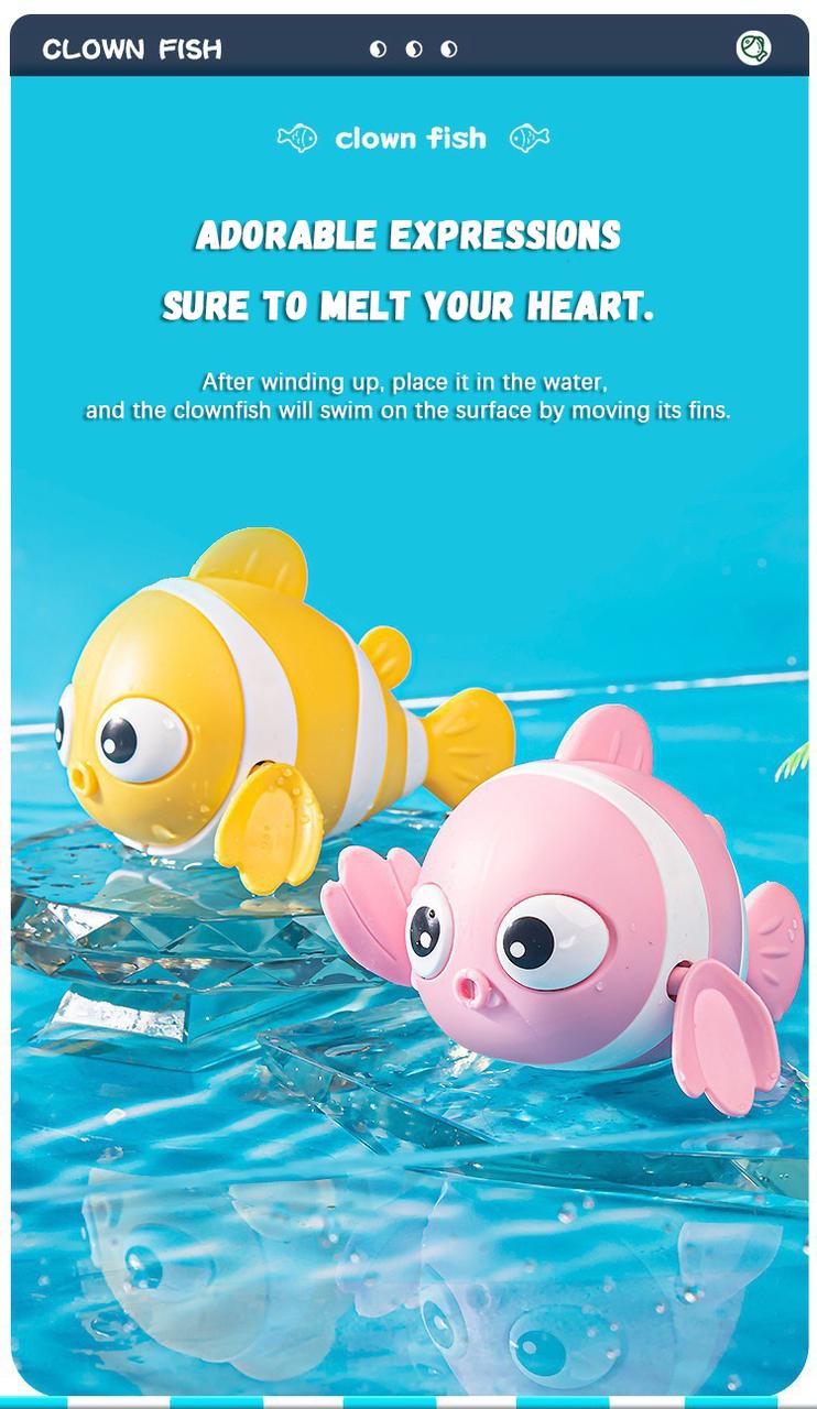 ⏰LAST DAY SALE 50% OFF💥Baby Bath Clownfish Wind-up Toy