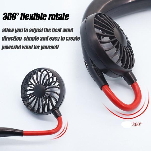 (🔥Hot Summer Sale - 50% OFF)Rechargeable Neckband Fan【BUY 2 FREE SHIPPING】