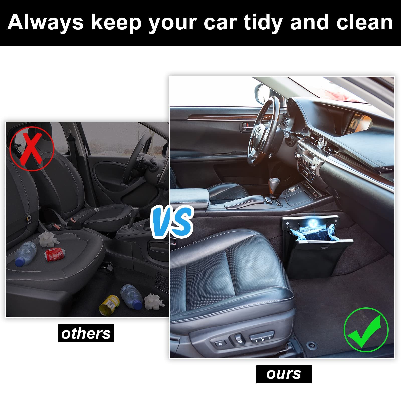 💥LAST DAY SALE 50% OFF💥LED Car Trash Cans
