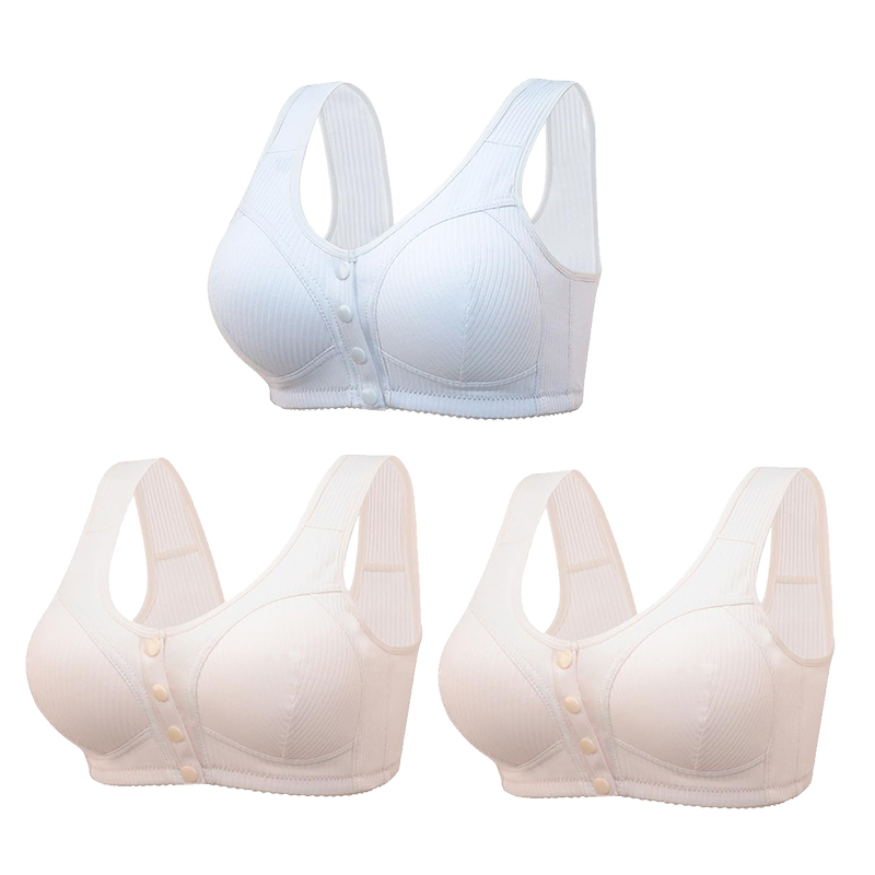 🎉Buy 1 Get 3 (3packs) - COMFORTABLE FRONT-CLOSURE WIRELESS PLUS SIZE BUTTON BRA