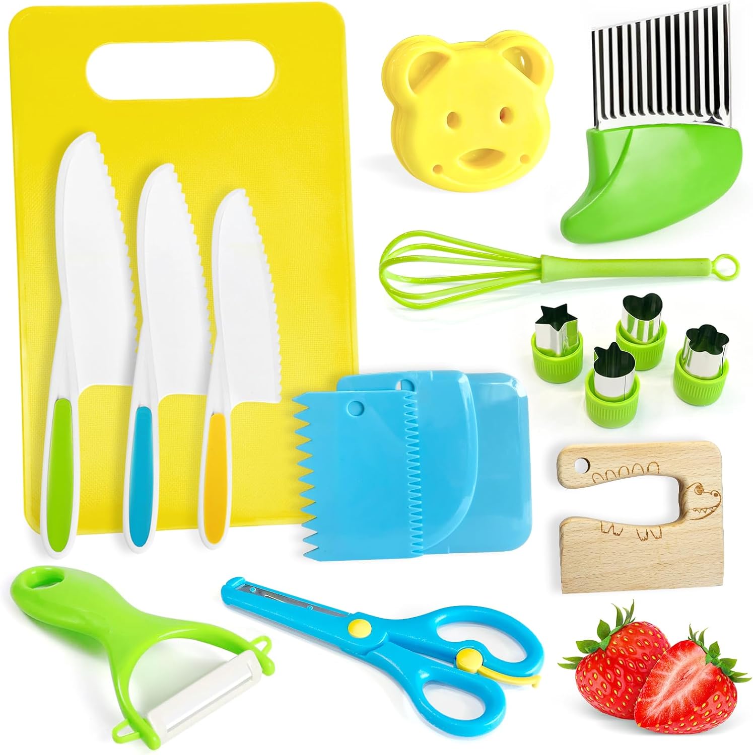 🥰13/17 Pcs Montessori kids knife set👩‍🍳🍴