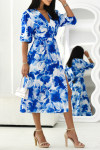 Women's V-neck Waist Floral Dress