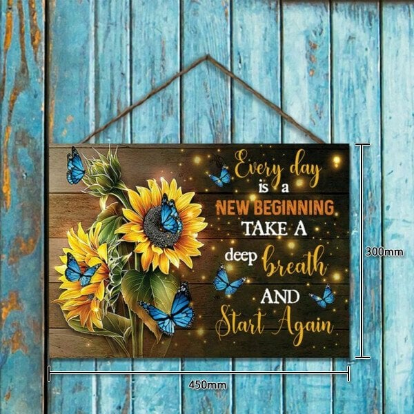 🔥Last day 50% OFF -🦋''Every Day Is A New Beginning''🌻-Butterfly Sunflowers Wall Art 💖