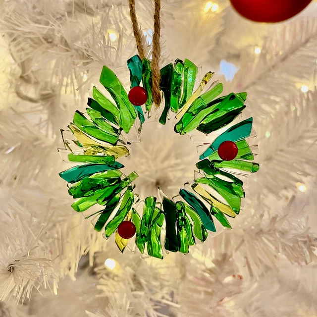 🎅Early Christmas Sale 49% OFF🎄 - Fused Glass Wreath Christmas Ornament