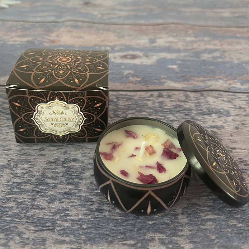 Natural Soy Wax Aromatherapy Candles With Dried Flowers