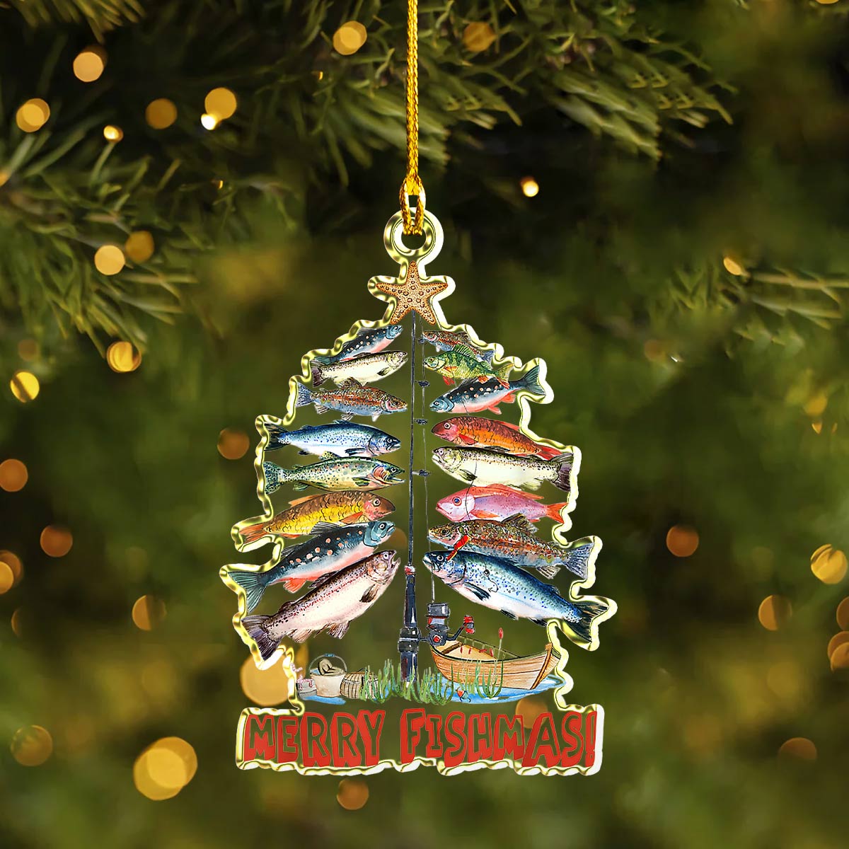 🎣✨Merry Fishmas Tree Ornament