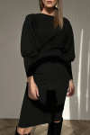 Women's Round Neck Long Sleeve Patchwork Dress