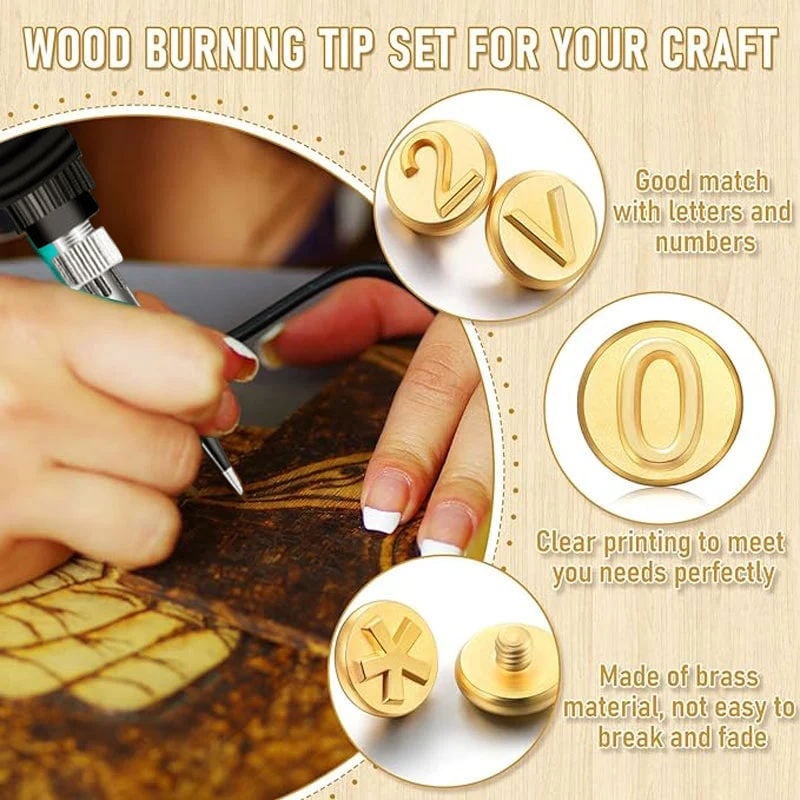 🎁TikTok Last Day Promotion -70% OFF🔥26 Letters Copper Mold —DIY Wood Burning/Carving Set