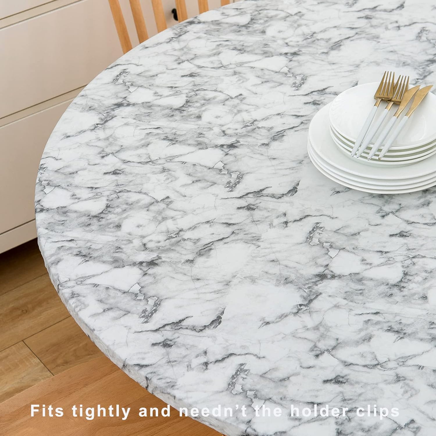 🎁TikTok Last Day Sale - 70% OFF🔥Premium Fitted Vinyl Tablecloth - 🍽️Spill-Proof & Stylish!