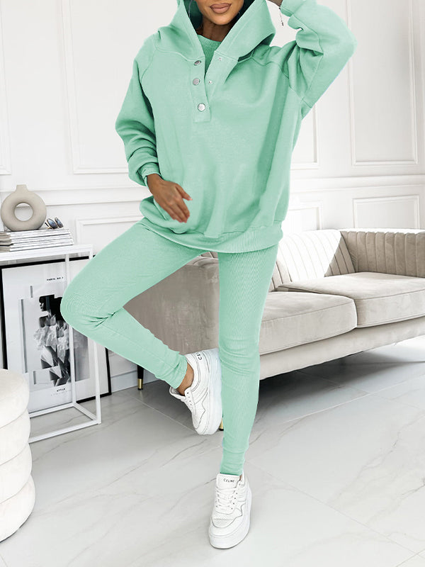 Women Plus Size Hooded Casual and Comfortable Sweatshirt Two-piece Suit