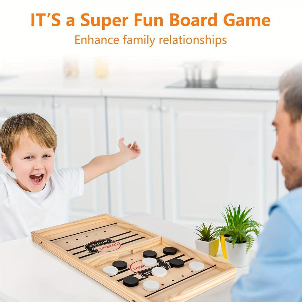 Two-Player Wooden Ice Hockey Battle Parent-Child Interactive Tabletop Game