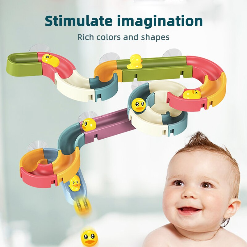 Kids DIY Race Run Track Bathtub Games Toy Set
