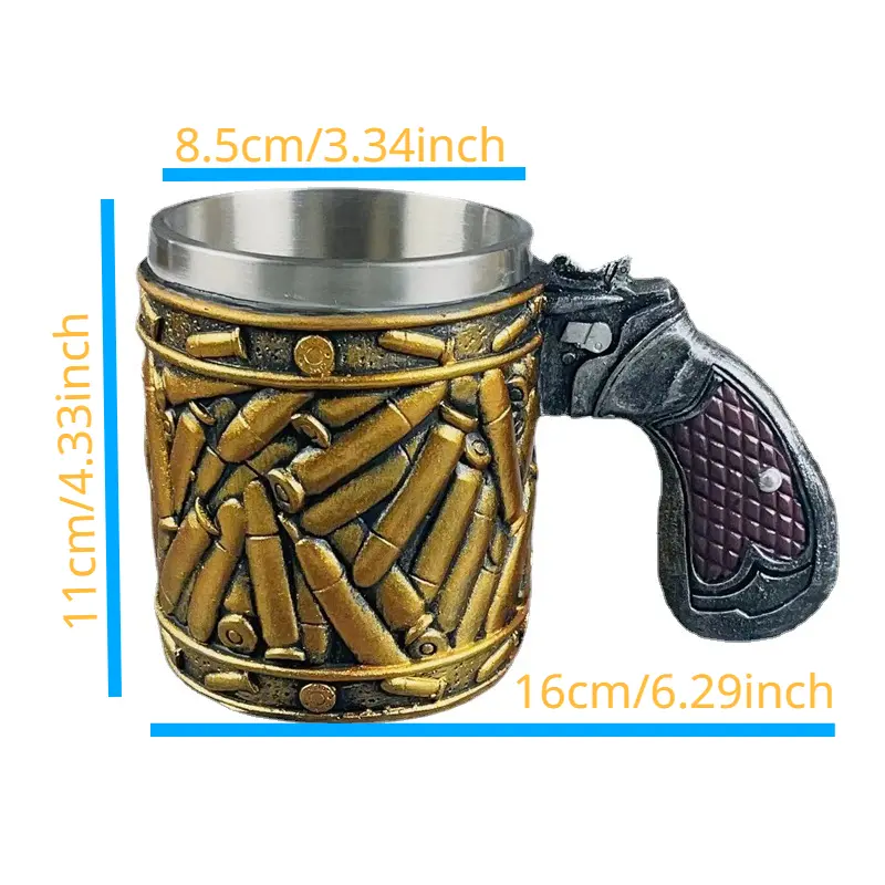 🎅Last Day Promotion 48% OFF-🎁-Stainless Steel Bullet Pattern Beer Mug