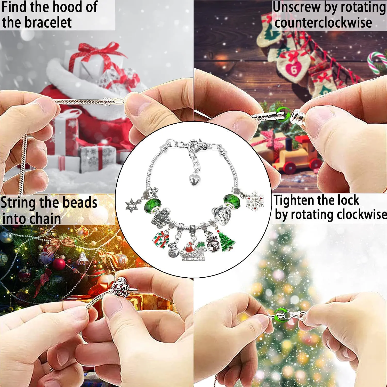 (🌲Early Christmas Sale- 49% OFF) DIY Christmas Advent Calendar Bracelets Set