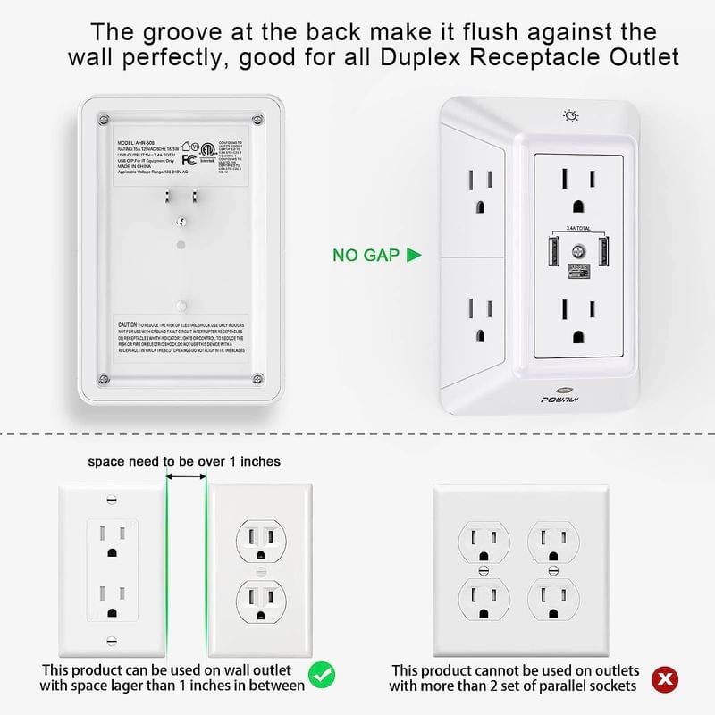 🔥Last Day Promotion 50% OFF💥Multi Plug Outlet Surge Protector⚡BUY 2 FREE SHIPPING