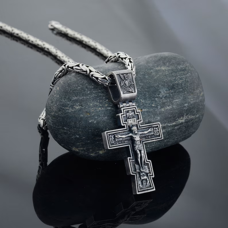 ✝️100% Handmade Silver Jesus Cross Healing Heart (𝐌𝐢𝐜𝐡𝐚𝐞𝐥 𝐂𝐥𝐚𝐫𝐤 𝐇𝐚𝐧𝐝𝐦𝐚𝐝𝐞®)